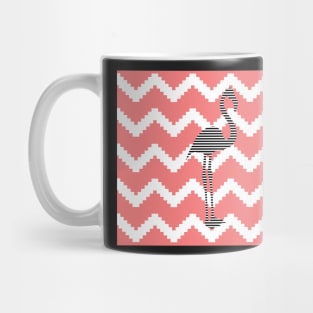 Flamingo - abstract geometric pattern - pink, black and white. Mug